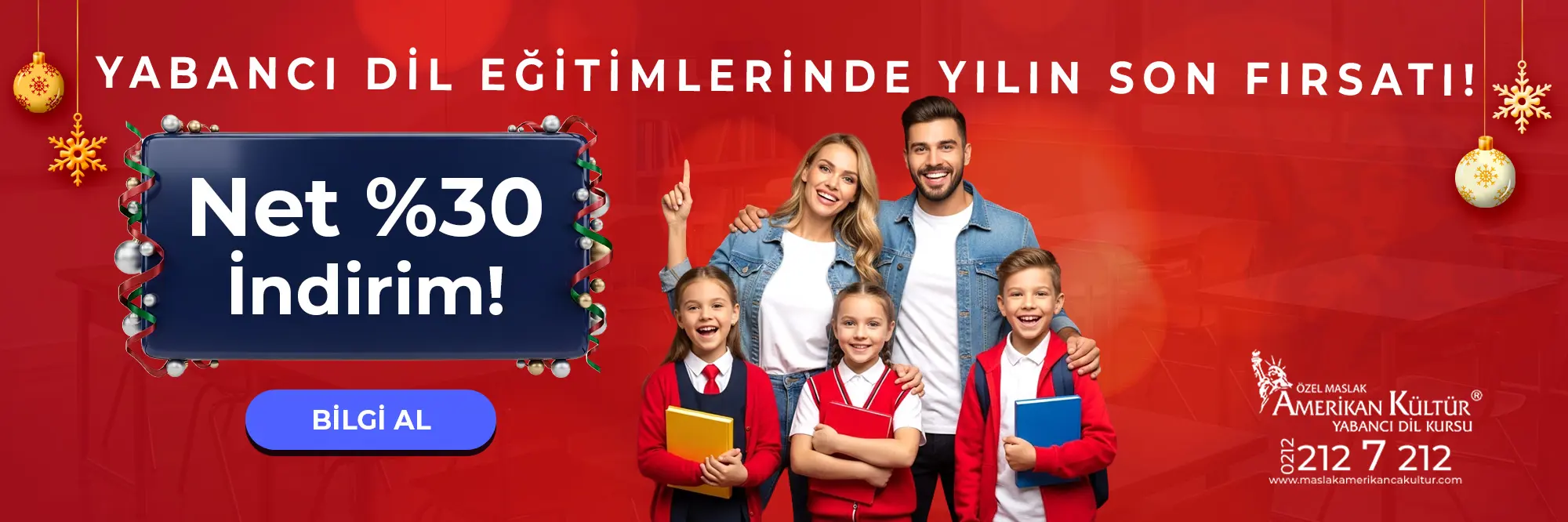 Yabancı Dil Eğitimlerinde Yılın Son Fırsatı! Net %30 İndirim!
