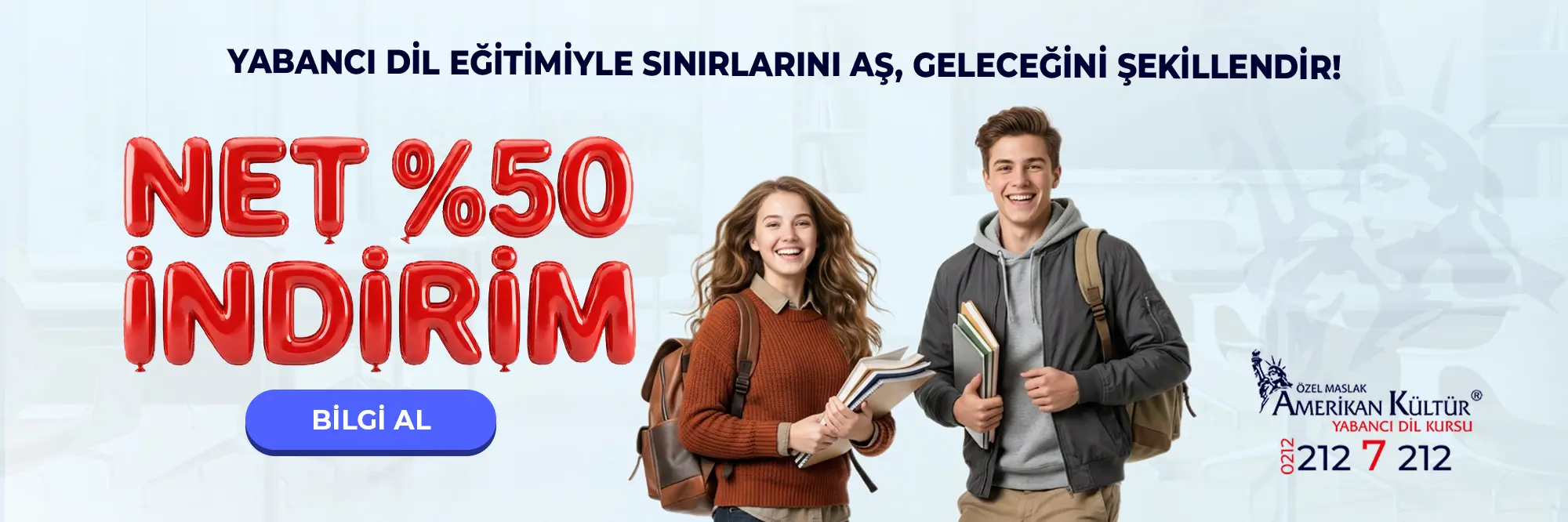 Yabancı Dil Eğitimiyle Sınırlarını Aş, Geleceğin Şekillendir! Net %50 İndirim!